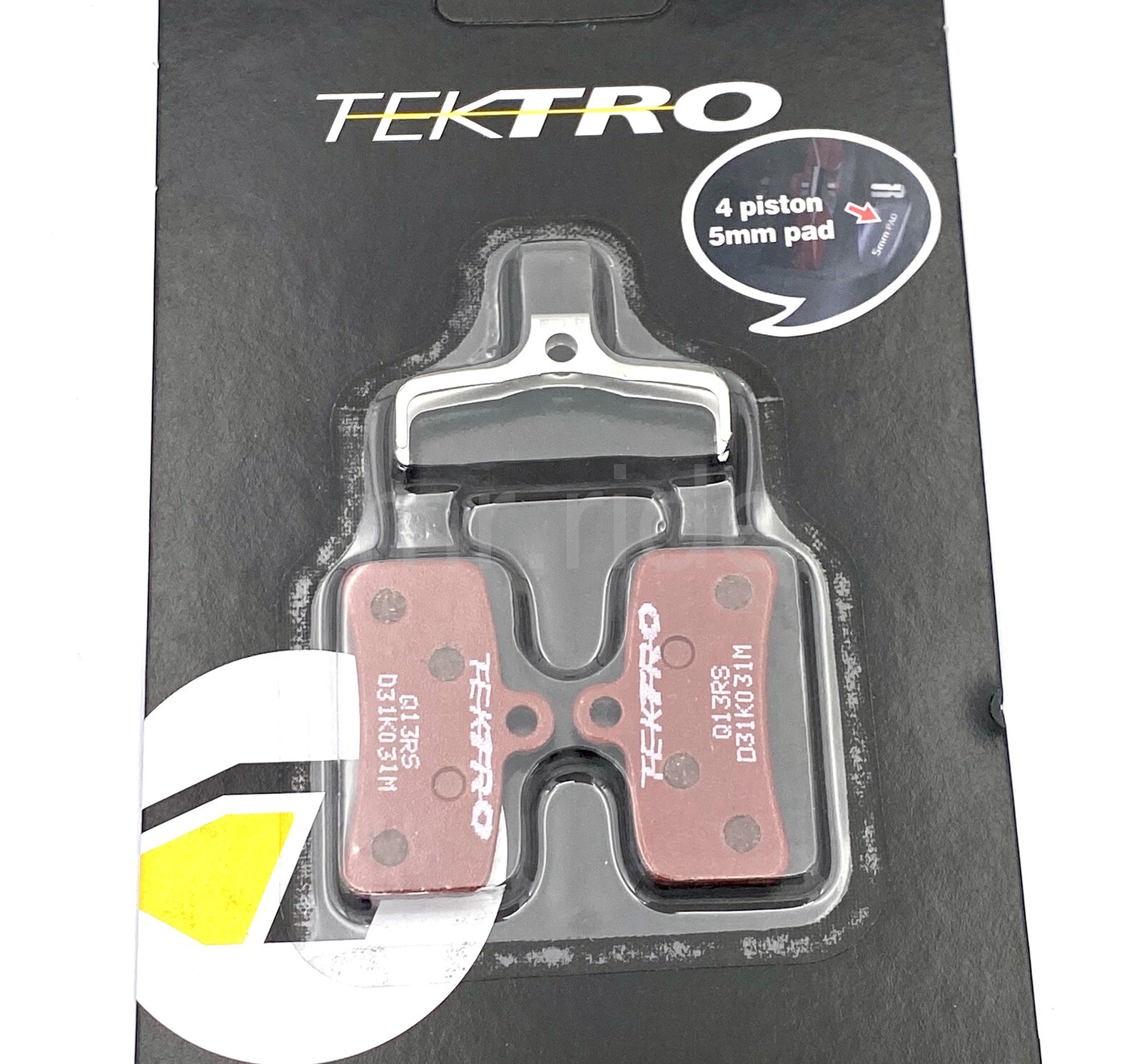 2Pair Tektro Q13RS Disc Brake Pad w/Spring,5mm Thick for 4 Piston Brake Caliper