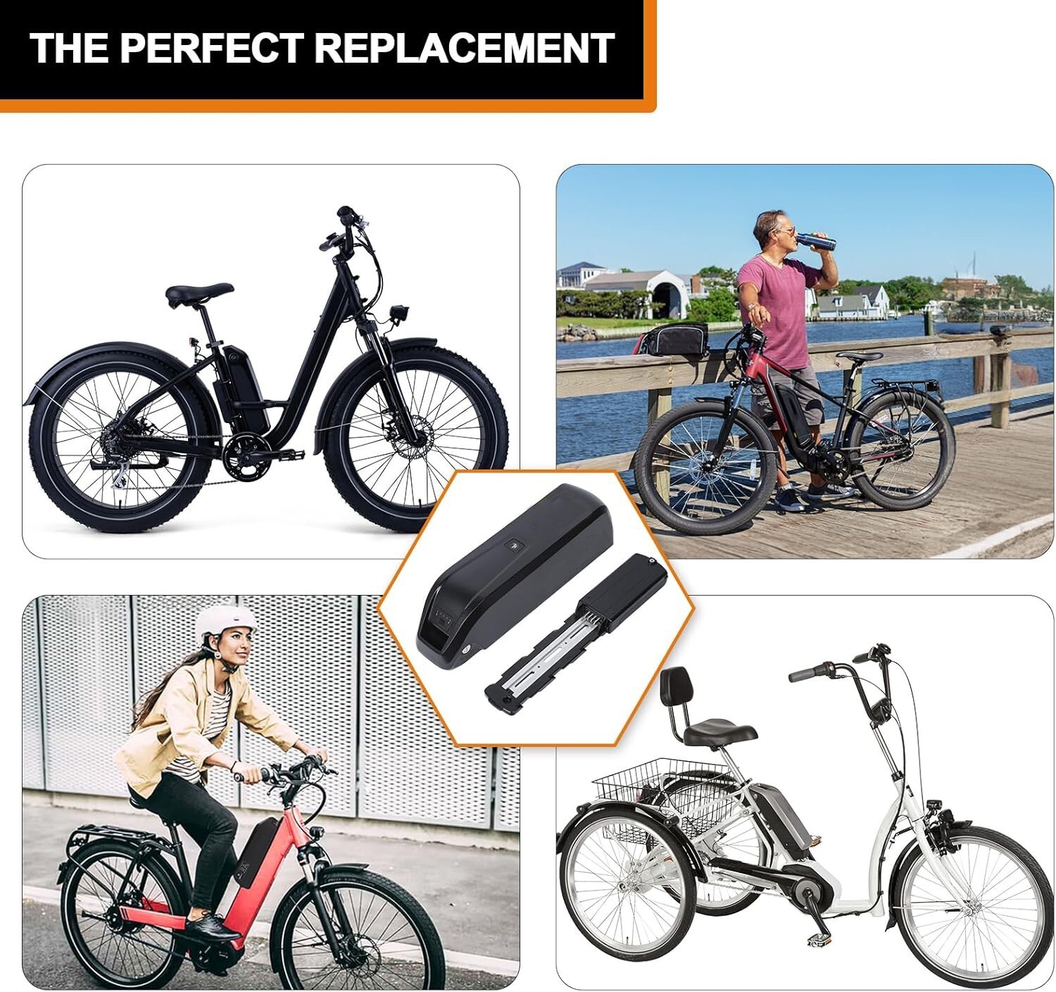 36V 10Ah Lithium Ebike Battery Lockable for 500W 750W 1000W Electric Bike Motor