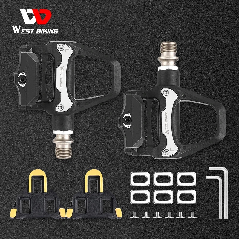 WEST BIKING Bike Flat/SPD Self-locking Pedals Cycling Cleat Sealed Bearing Pedal