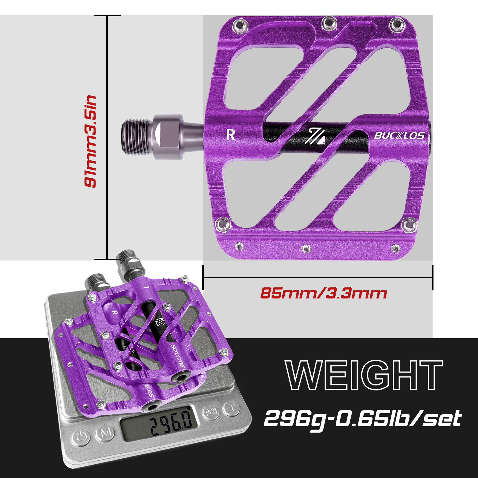 Flat/Platform Pedals 3 Bearings Mountain Bike 9/16” Aluminum For Shimano Pedals