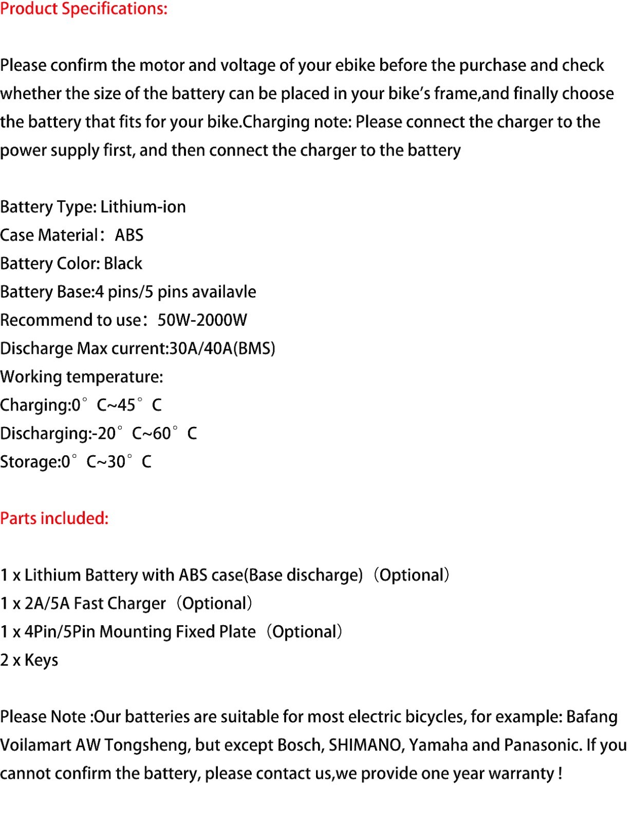 52V 48V 36V 10Ah 15Ah 20Ah Electric Bicycle Ebike Lithium Battery Rechargeable