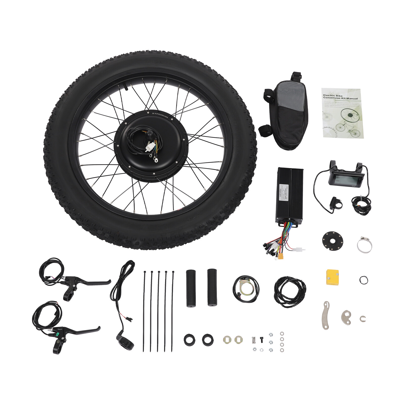 24″ 48V Electric Bicycle Front Wheel Hub Motor Kit E-Bike Conversion Kit 1500W