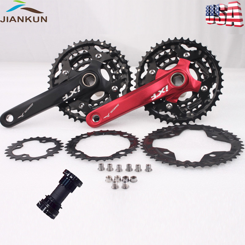 IXF MTB Bike Crankset BCD 104/64mm 24/32/42T Sprocket 3x10S Triple Speed with BB