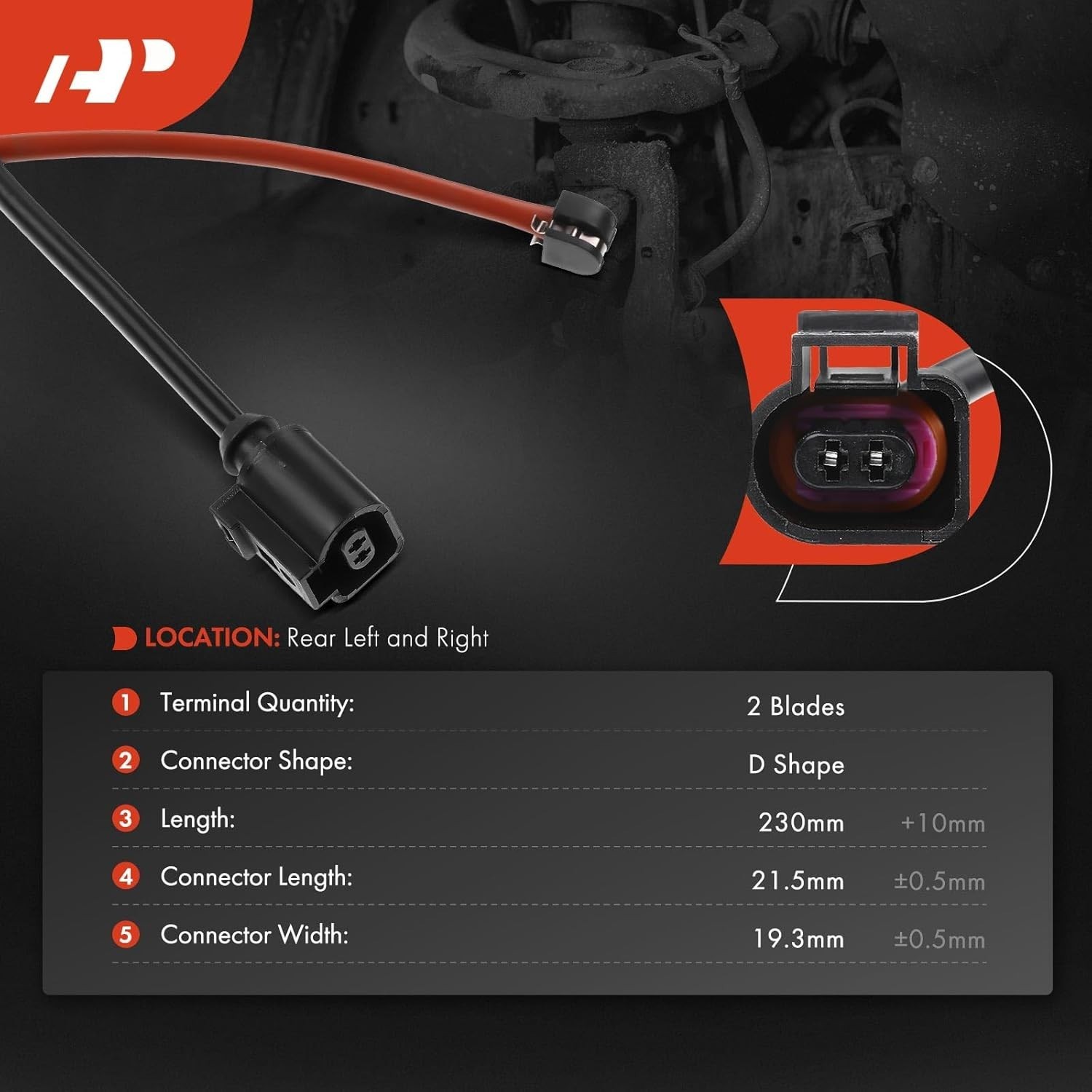 Rear Disc Brake Pad Wear Sensors Compatible with Porsche Cayenne 2011-2018,