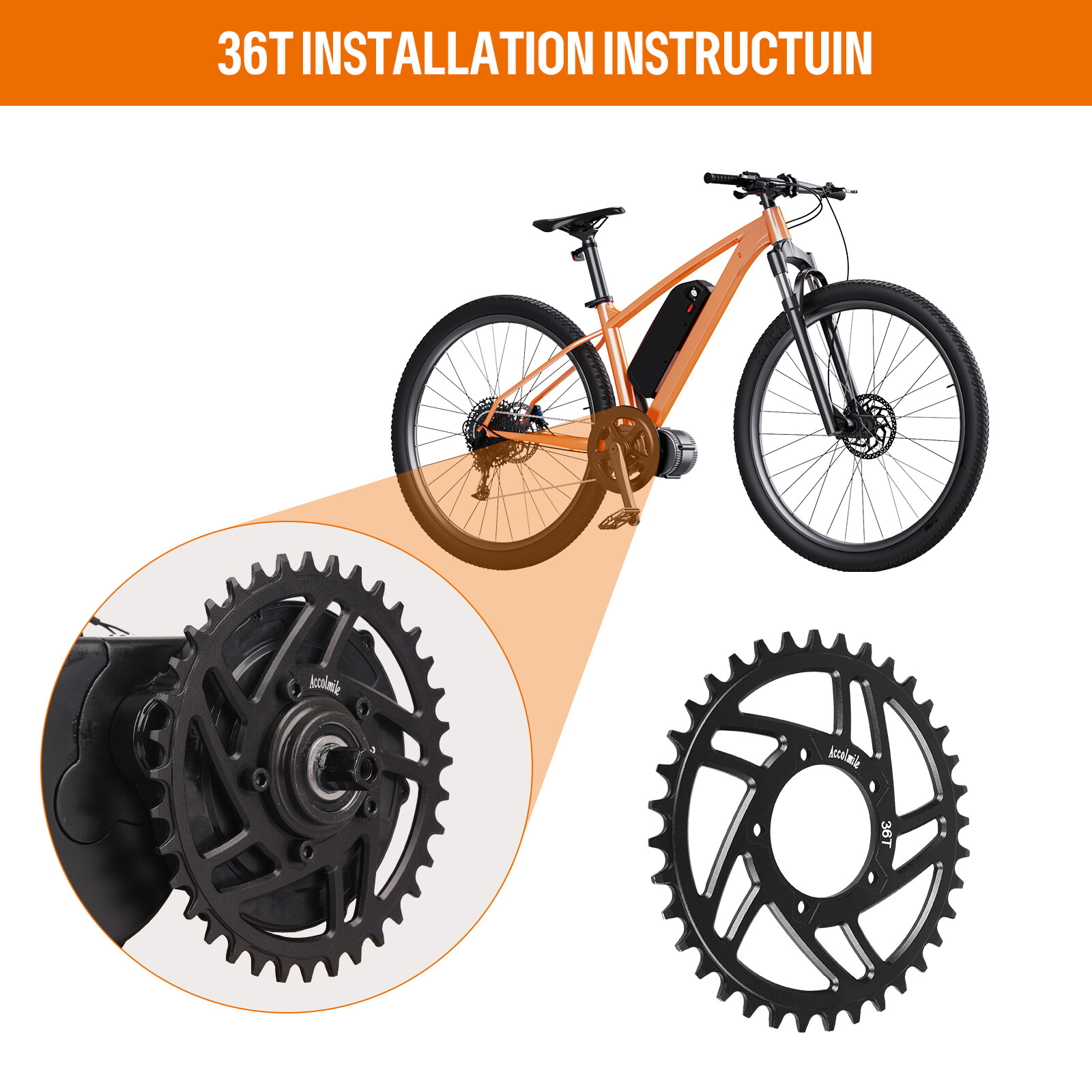 Chainring Sprocket Chainwheel for Bafang BBS01B BBS02B 250W-750W Motor Mid Kit