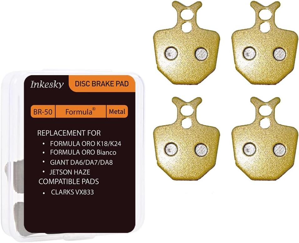 Inkesky Disc Brake Pads, Metal, Compatible with Jetson Small, Gold, Black
