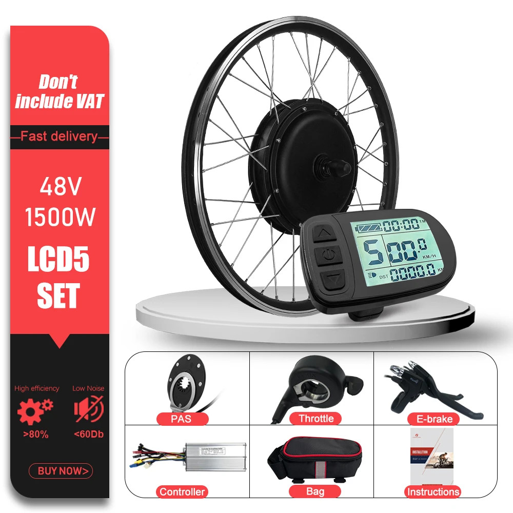 Mountain Electric Bike 48V 1500W Brushless Rear Cassette Hub Motor 20-29in 700C