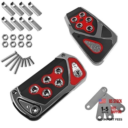 2PCS Car Pedal Covers 2.55In x 5.11In Automatic Transmission Gas and Brake Red