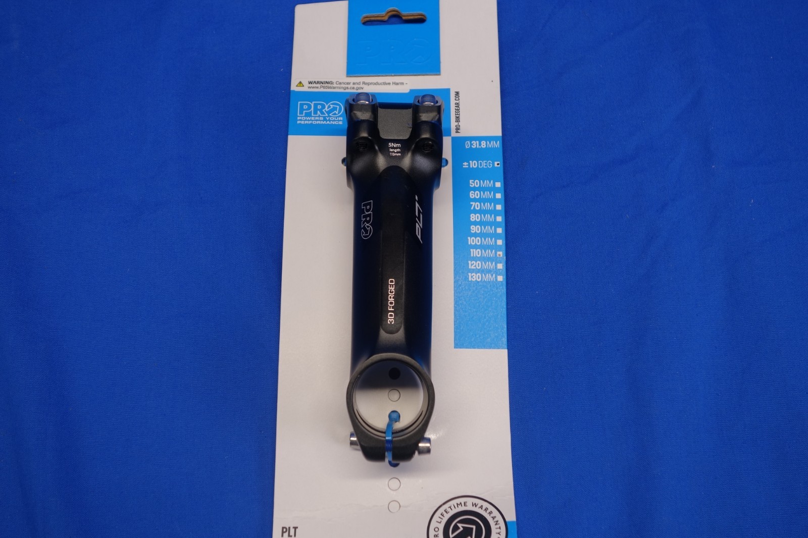 New PRO PLT Aluminum Bike Stem 110mm Length x 31.8mm Clamp, 10° Angle
