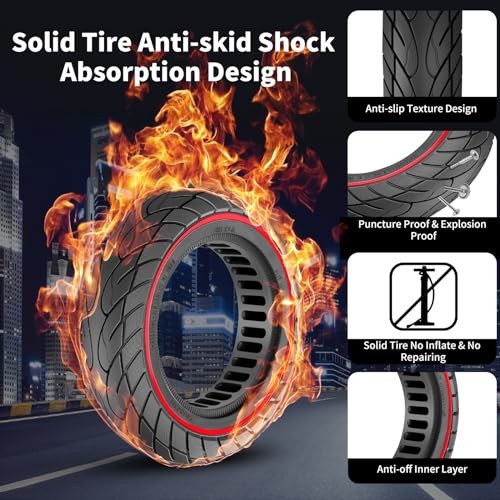 2-Pack 10×2.125 Tubeless Scooter Tires – Fits Models: 8.5×2.0, 8½x2, 50-75 Red