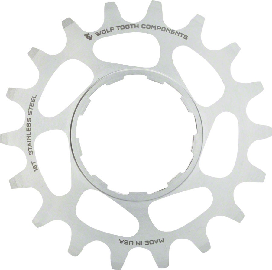 Wolf Tooth Single Speed Stainless Steel Cog – 16t, Compatible with 3/32″ Chains