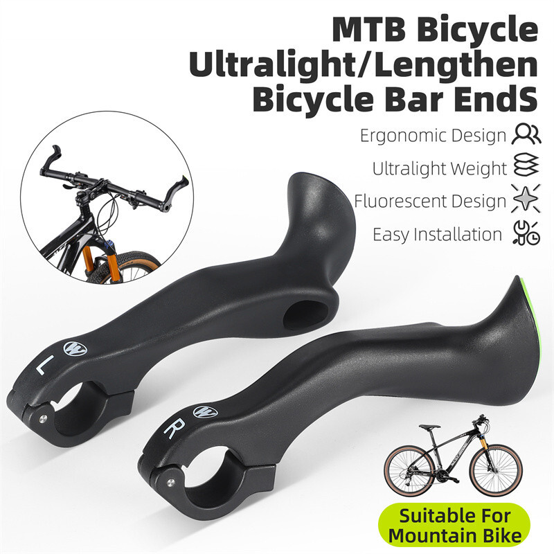 WEST BIKNG MTB Bicycle Bar Ends Ergonomic Bike Inner Bar Ends 22.2mm Black