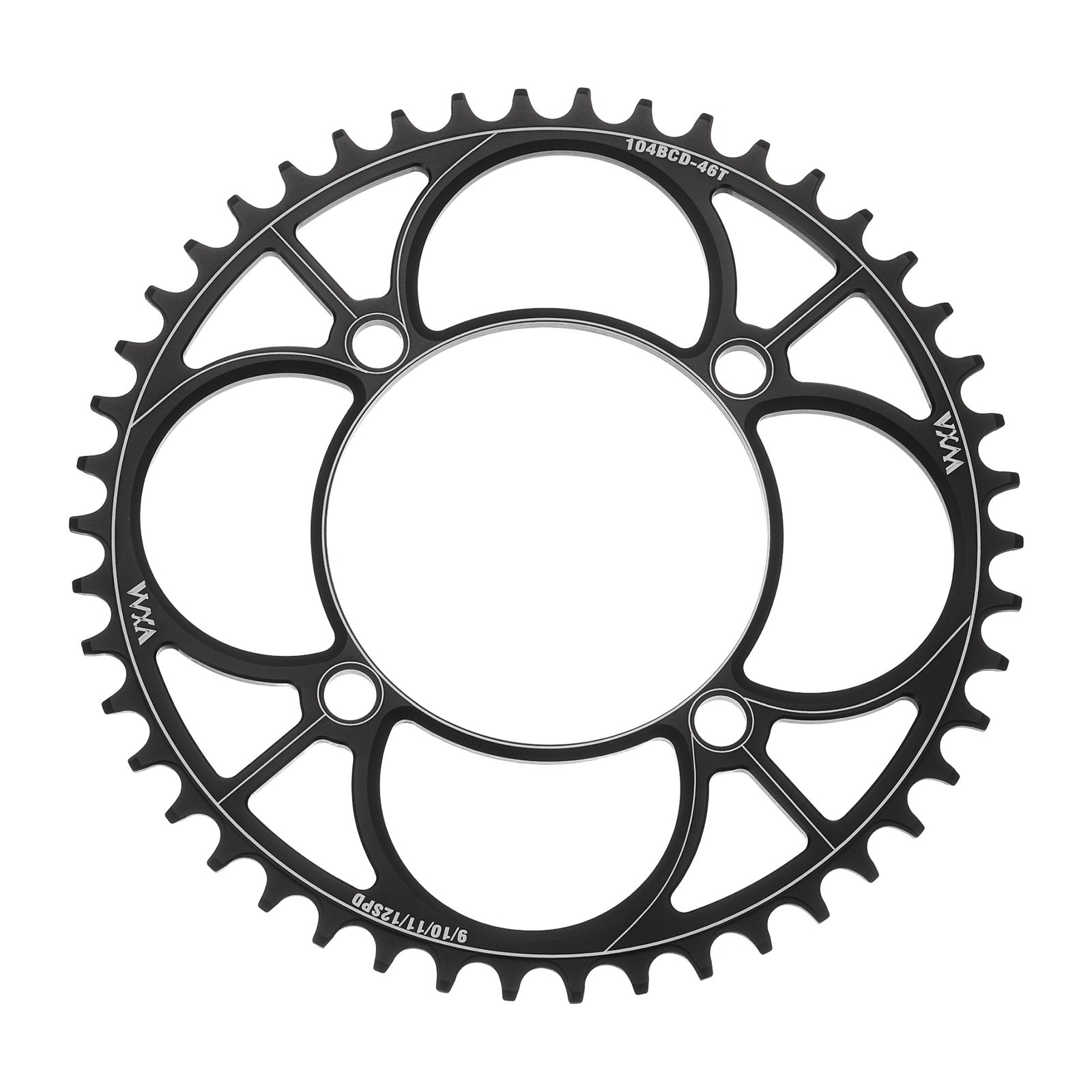For Bike, 46T 110BCD 191.78mm Aluminum Narrow/Wide Teeth Black