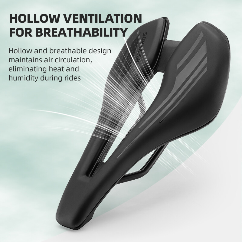 ROCKBROS Bike Saddle Hollow Breathable Thickened High-density Sponge Shockproof