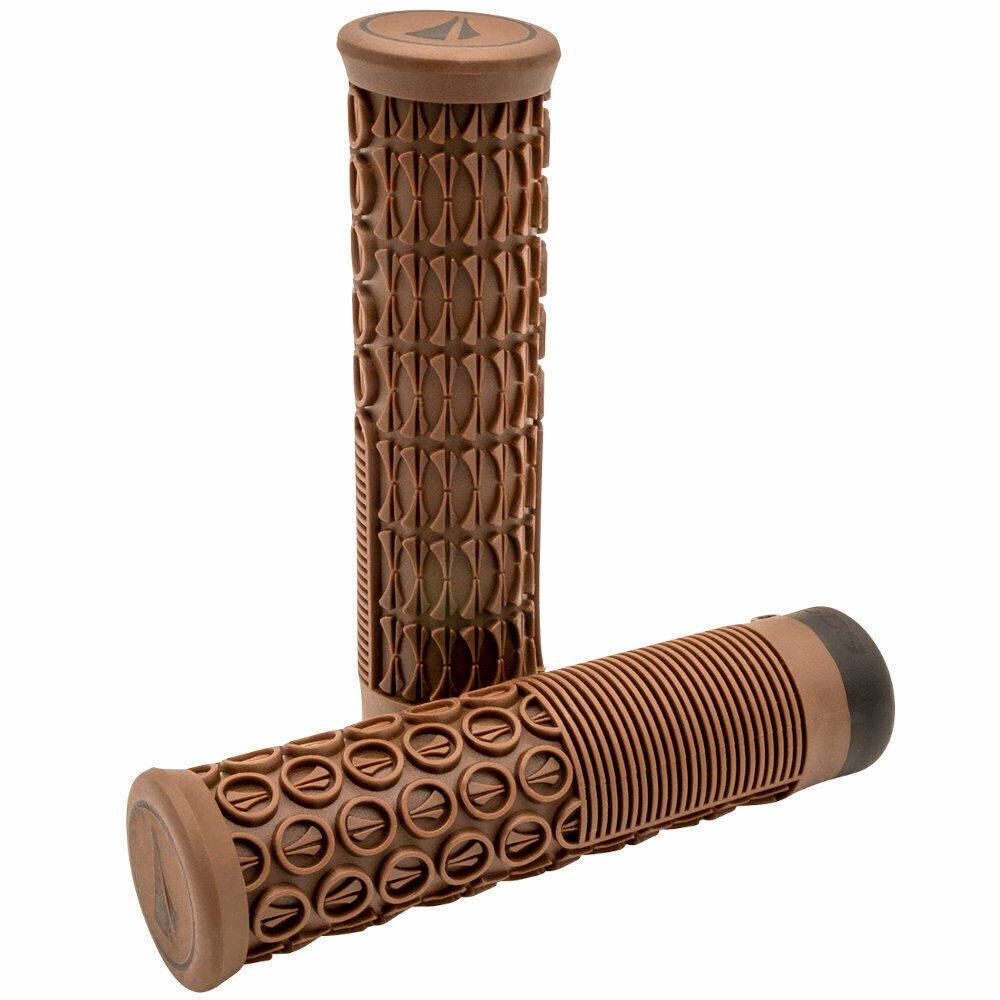 SDG Thrice 31, 136/31mm Mountain Bike Grips MTB Brown/Red/Black Lock-On Grips