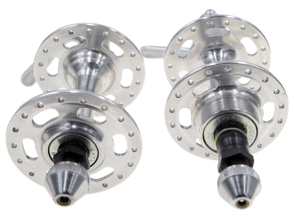 NOS! SUZUE Light Alloy High Flange 36H Hubset Silver