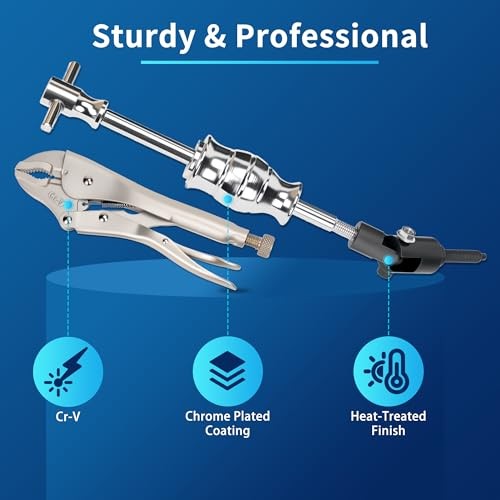 Locking Pliers Slide Hammer Puller Set, 9.8 in Locking Pliers 2 lb Slide