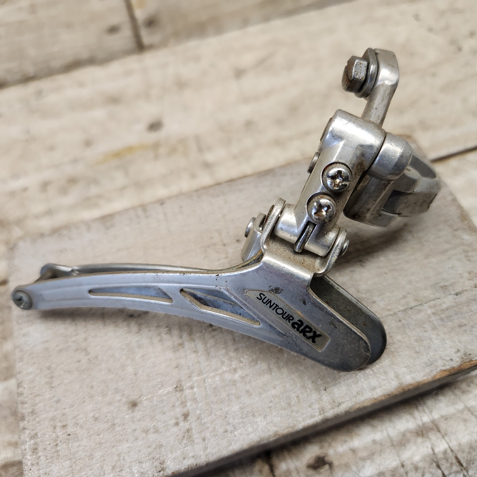 1980s Suntour ARX Front Derailleur 28.6 Clamp Bottom Pull Road 2x Bottom Pull