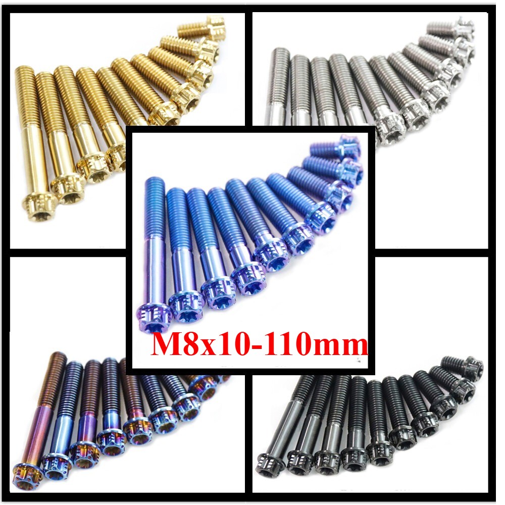 Titanium alloy Screws M8x20 25 30 35 40 45 50 55 60 70 80 90mm Flange Star Bolts