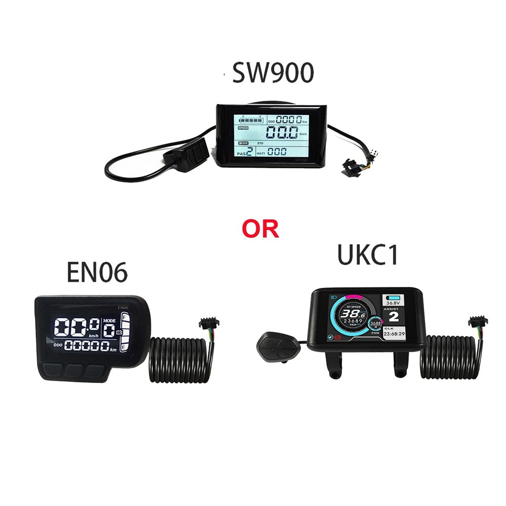 Ebike 36V 48V 52V 1500W 45A 3-Mode Sine Wave Controller EN06 SW900 UKC1 Display