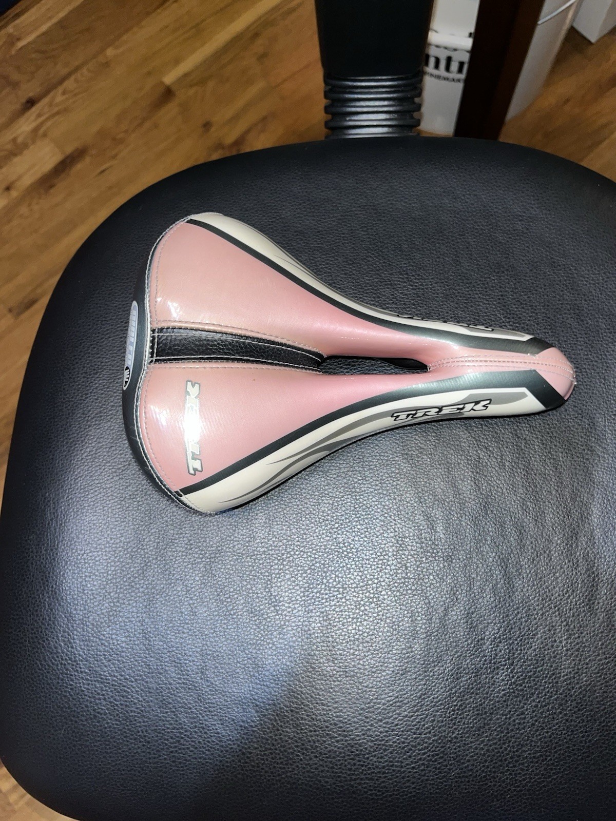 Trek Padded Bike Saddle 9in.x6in.x2.5 in. Pink White Silver Urban BMX Freestyle