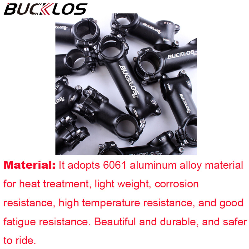 BUCKLOS Handlebar Stem Aluminum Bicycle Stem 7/17/22° for MTB Road Bike Stems