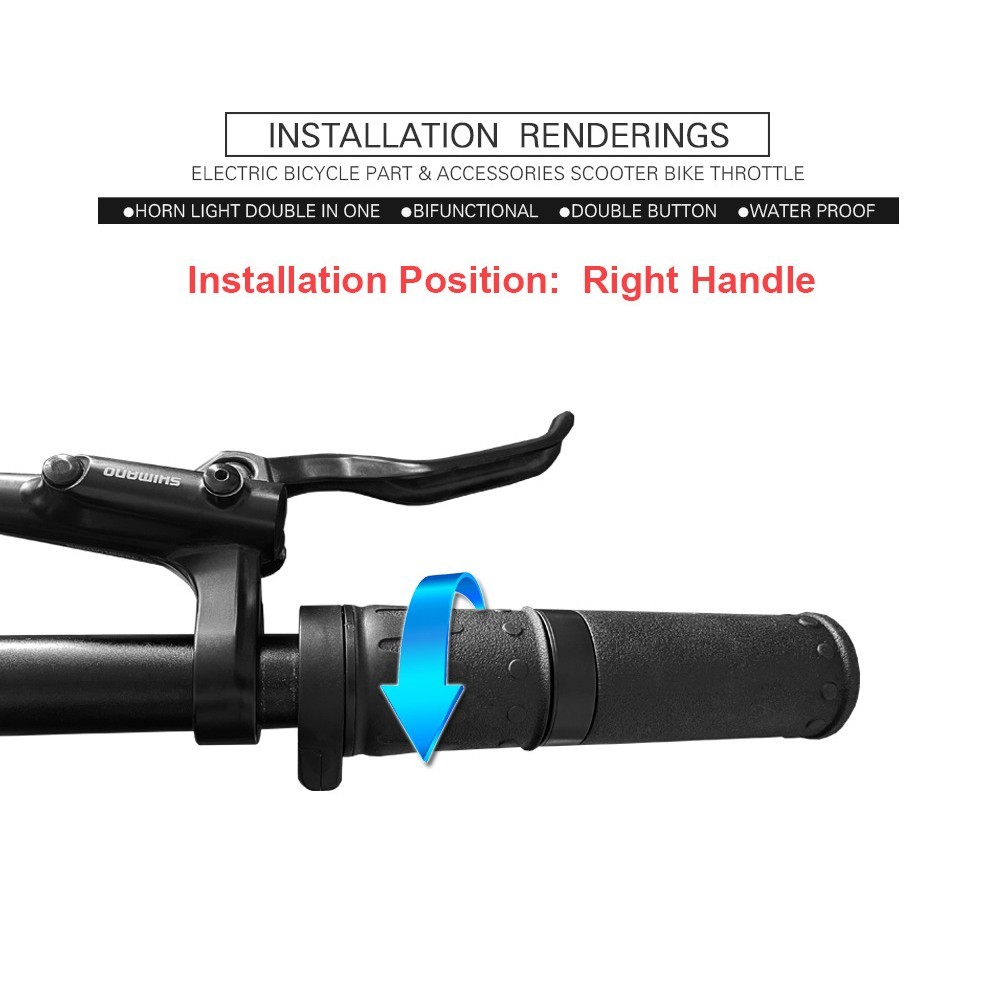 Ebike Half Twisting Throttle Outdoor Right Hand -12V 24V 36V 48V 52V 60V 72V