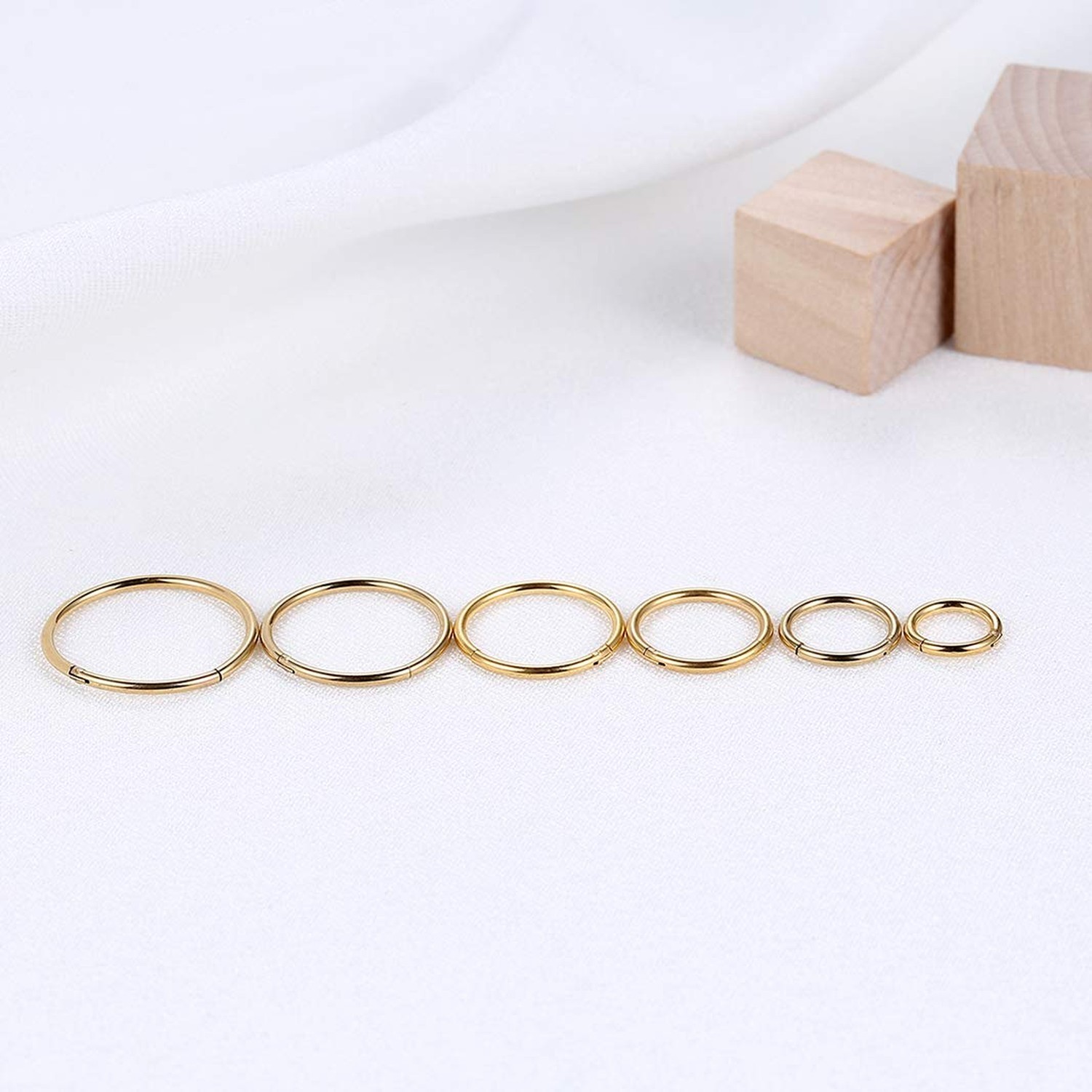 Lantine 16g 18g 20g Nose Rings Hoops Grade 23 Titanium Black Hinged Septum Ri…