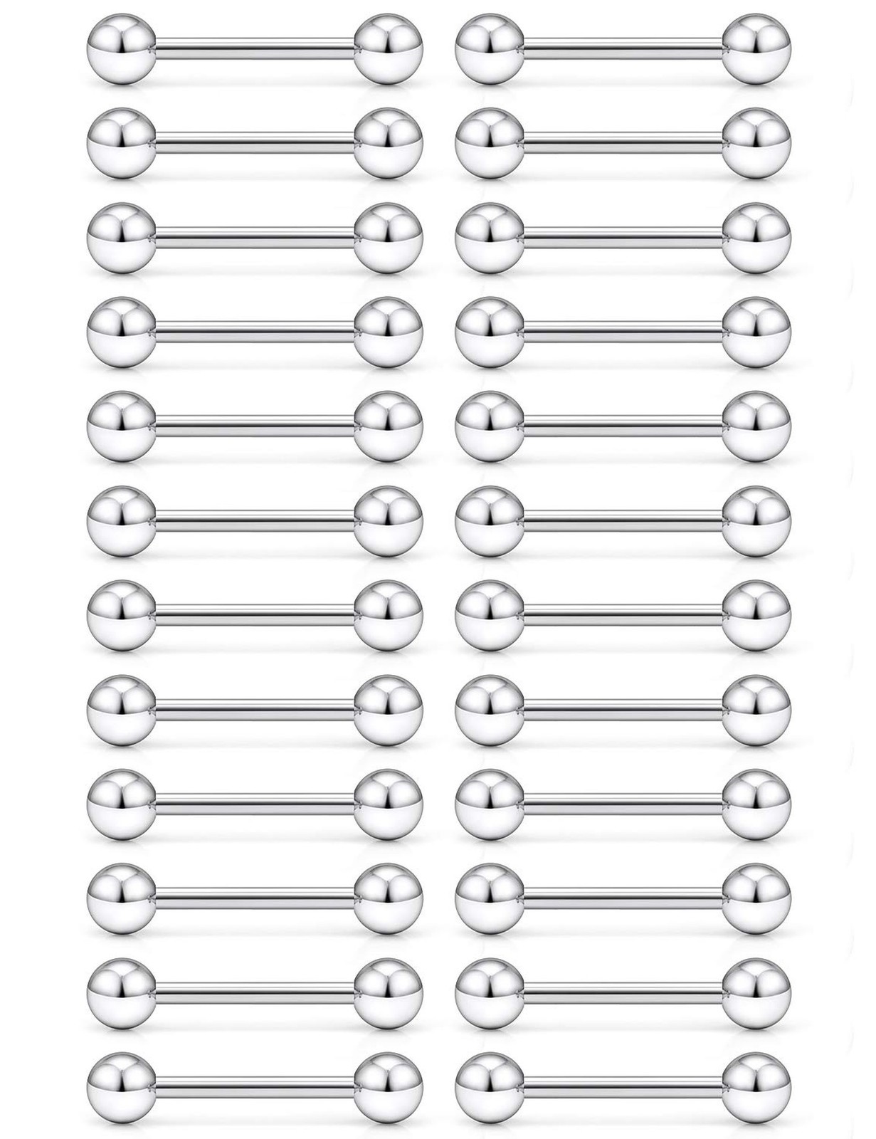 24Pcs 16G Nipple Rings Surgical Steel Tongue Rings Externally Threaded Nipple…