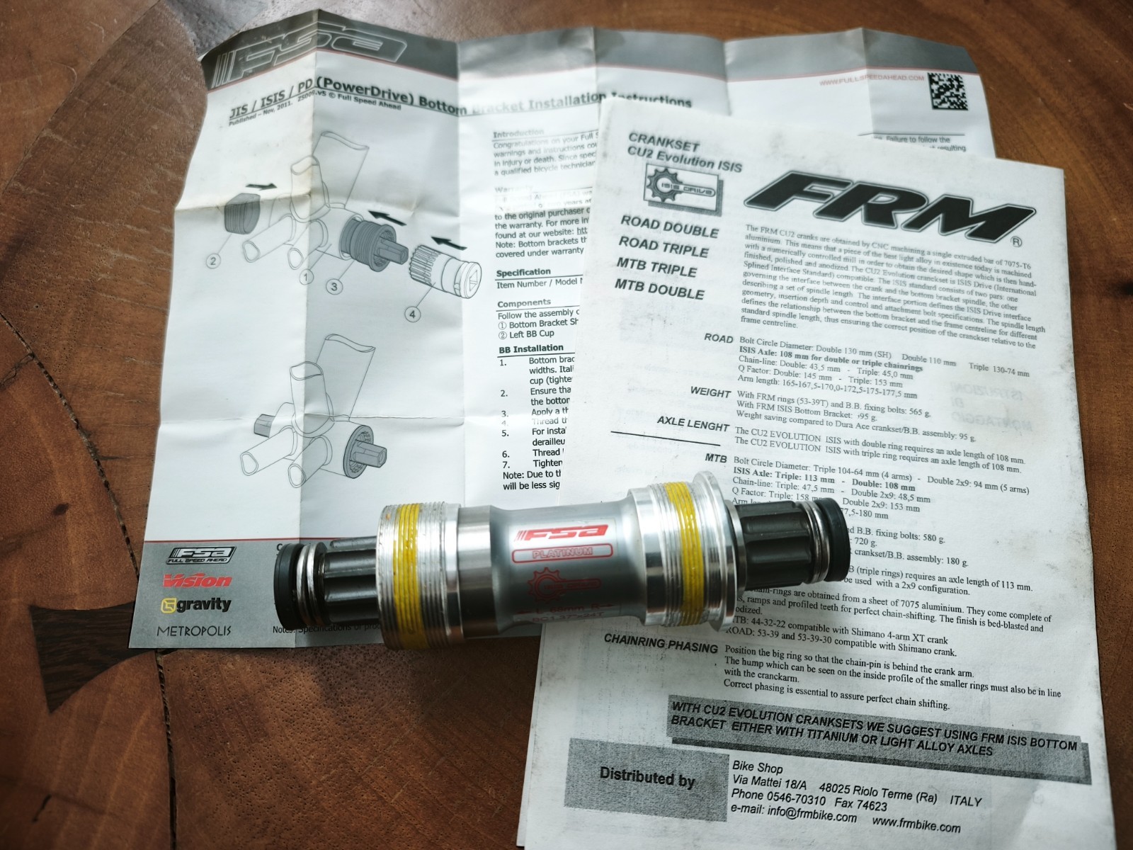 FRM CU2 EVOLUTION 175 44/32/2 CRANKSET ENGLISH THREADED + FSA BOTTOM BRACKET