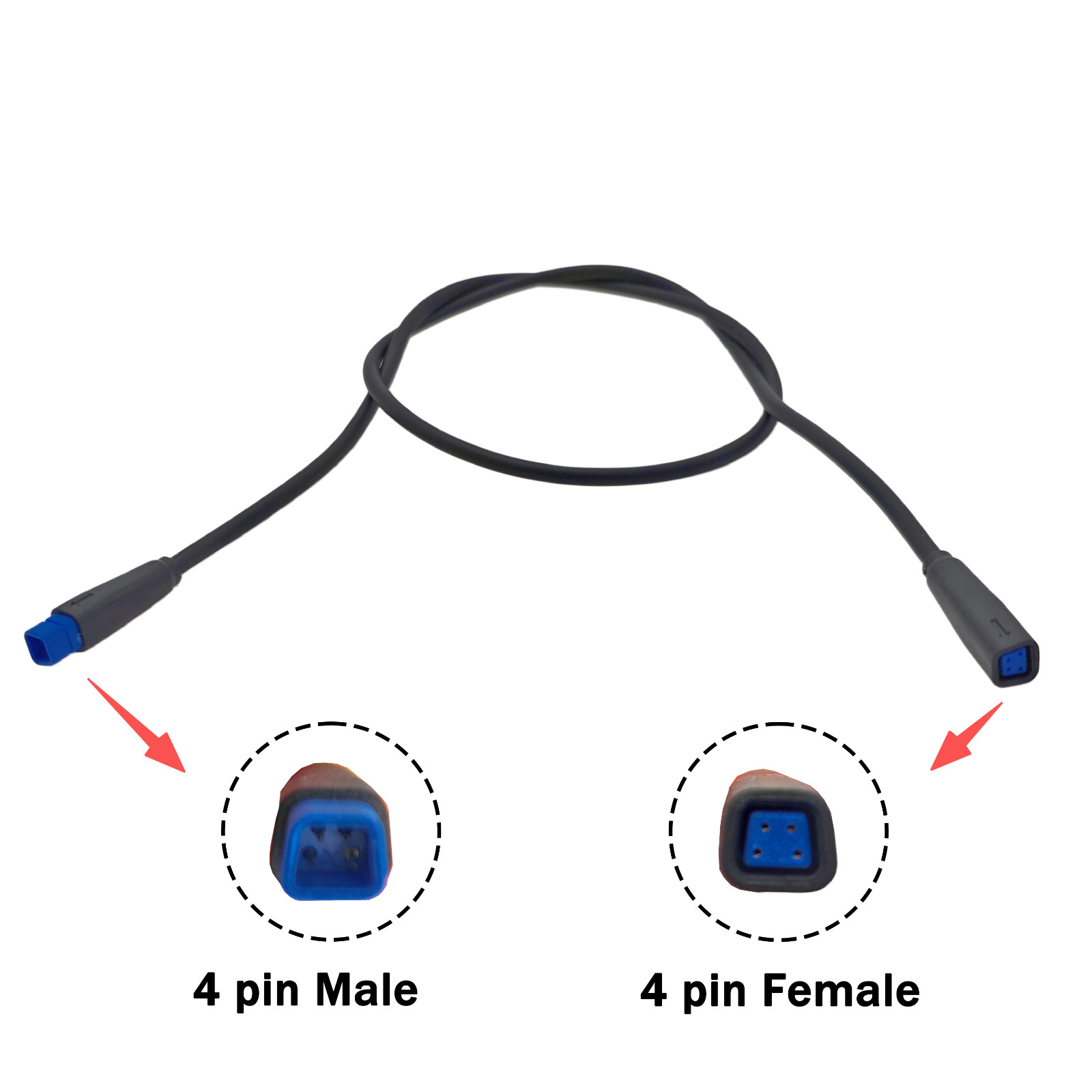 30/60cm Speed Sensor Extension Cable 4Pin For Bafang Mid-Drive Motor CAN Version