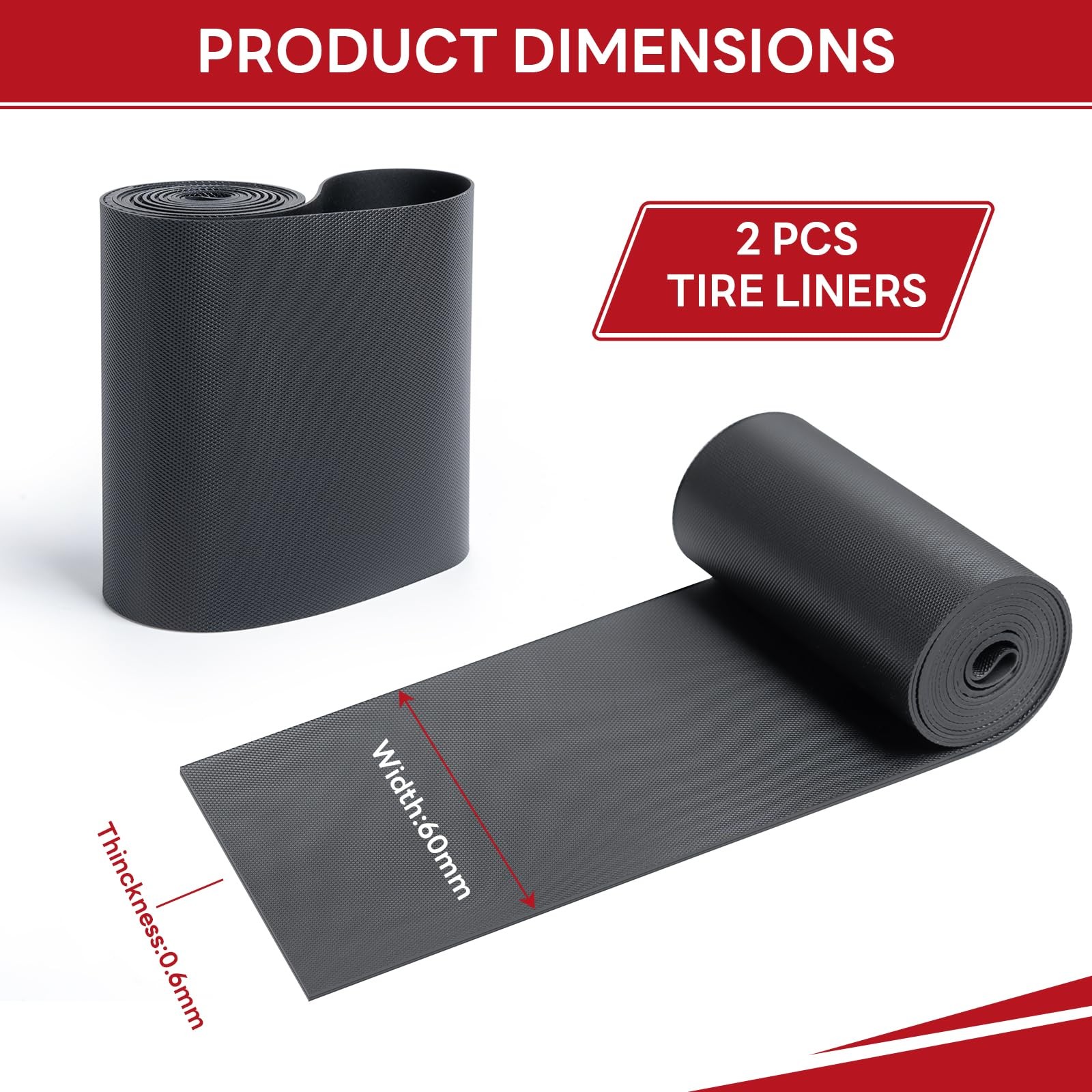 YunSCM 26×4.0 Inch Rim Strip Tape Fat Tire Liner PVC Inner Tube 26X4.0