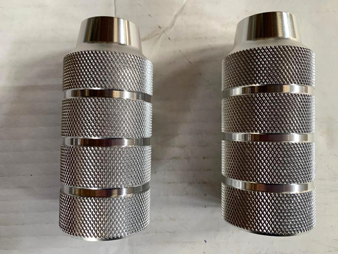 Old School Bicycle Pegs Oversized Threadless CNC Cut Chrome GT Type BMX Cruiser