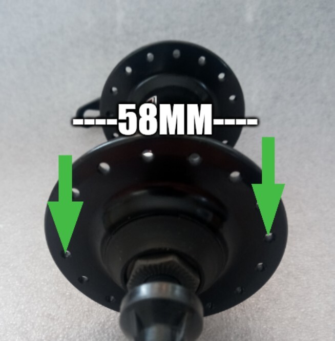 Fat bike front hub 135mm 32 hole, aluminum QR disc type with Skewer Torx Ebikes