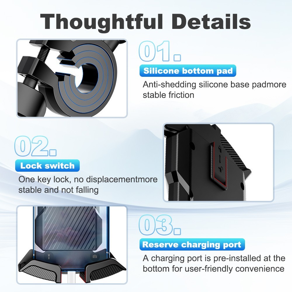 360° Motorcycle Bike Bicycle Phone Holder Handlebar Mount GPS MTB Silicone