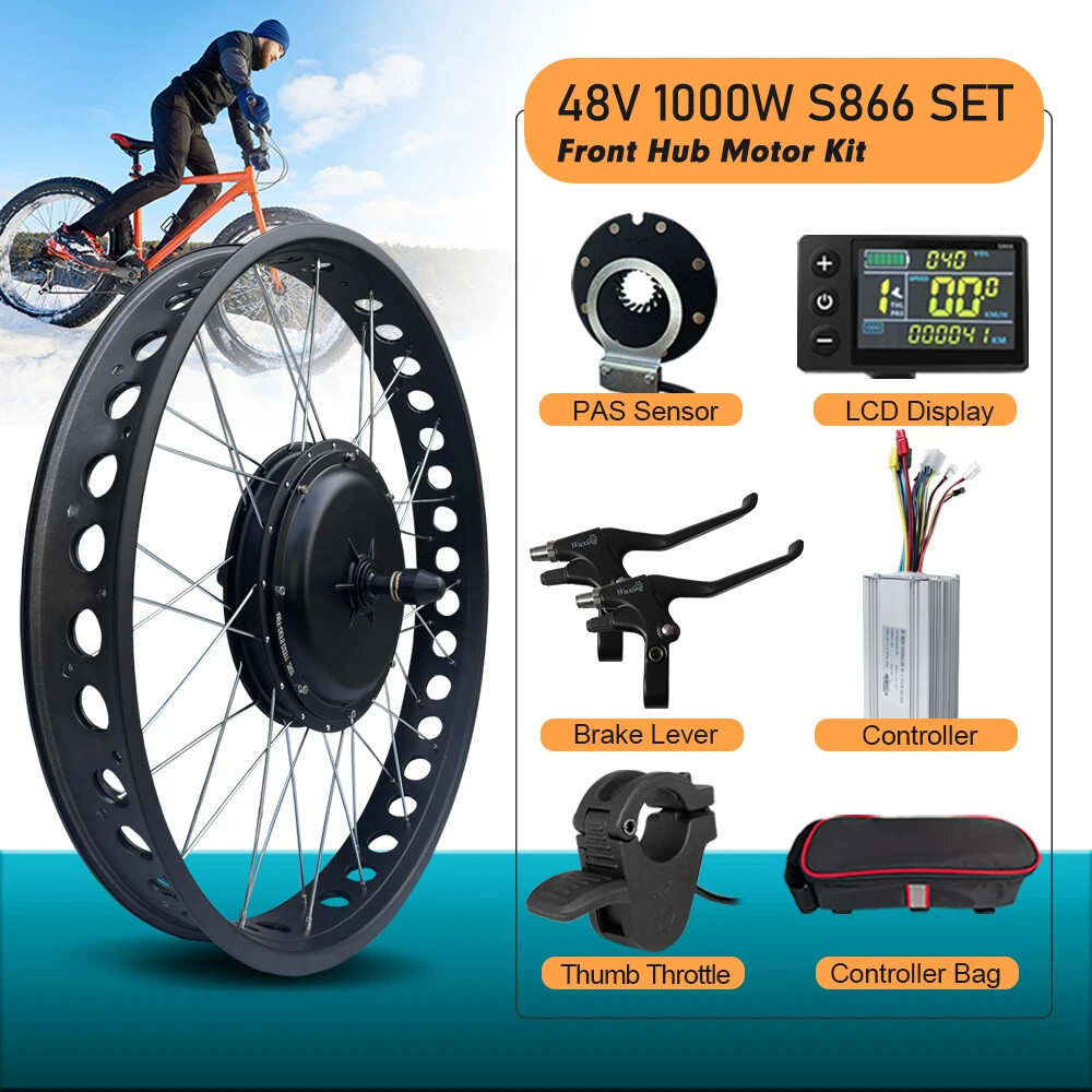 500W 1000W 1500W 20/24/26er Snow Fat Ebike Front Hub Motor for Dropout 135mm
