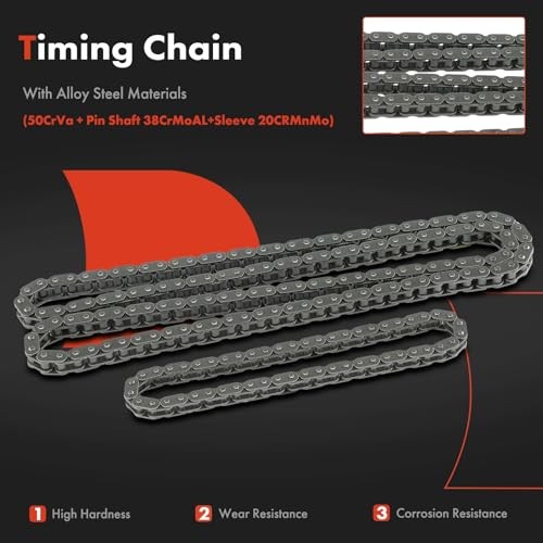 11PCS Engine Timing Chain Kit W/Sprocket & Tensioner & Guide Compatible with