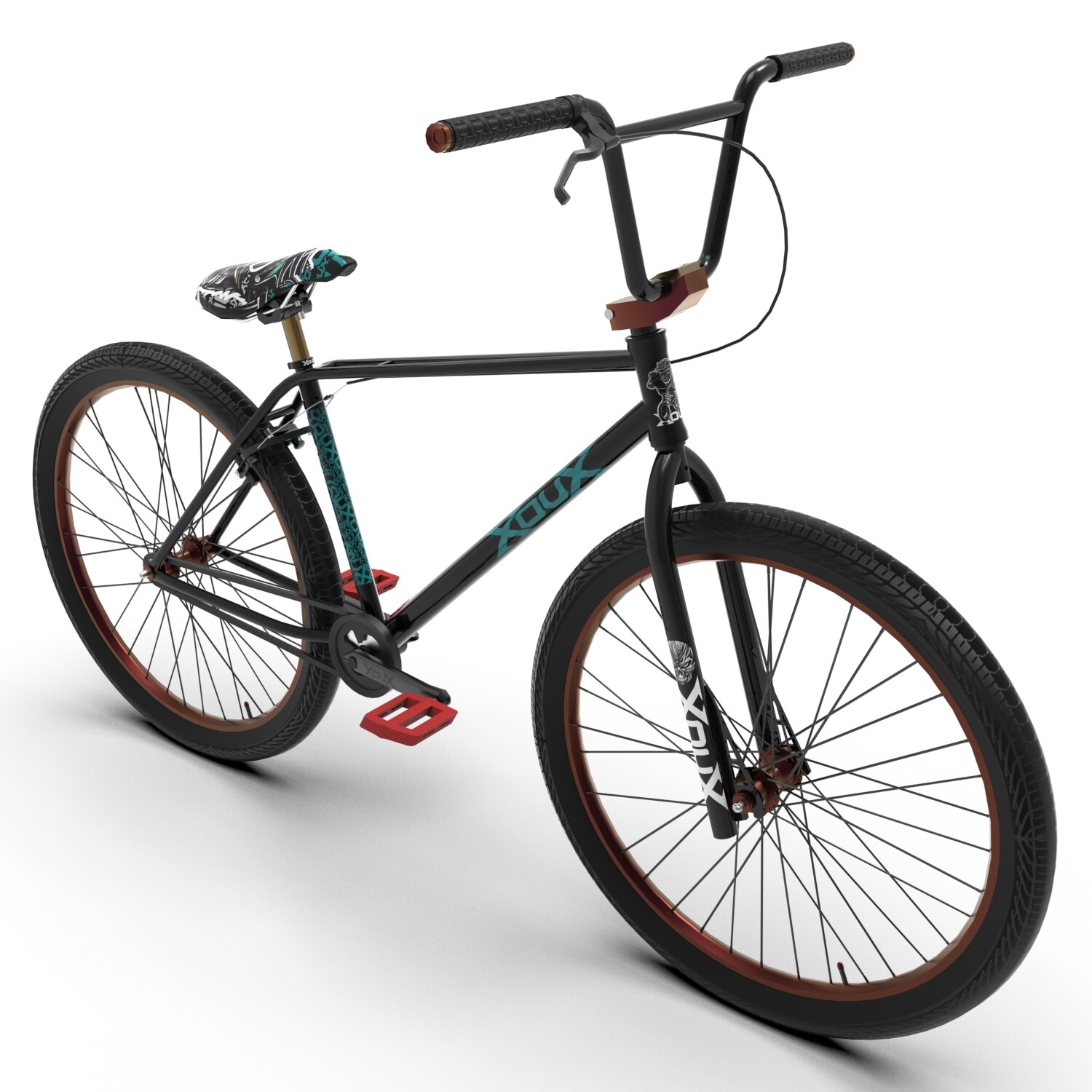 XOUX STRIDE 29 inch Threadless BMX Fork 1-1/8 inch , Black