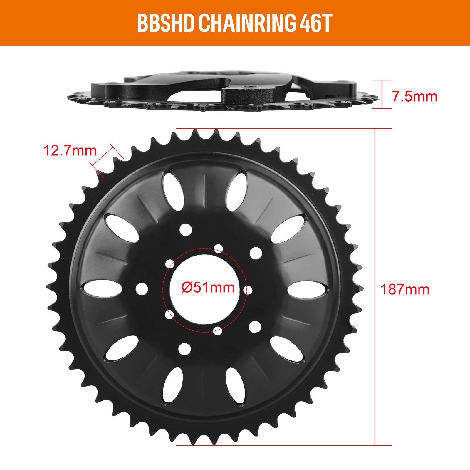 BAFANG 48V500W68-100mm Mid Drive Motor Conversion Kits BBS02B/HD Electric Bike