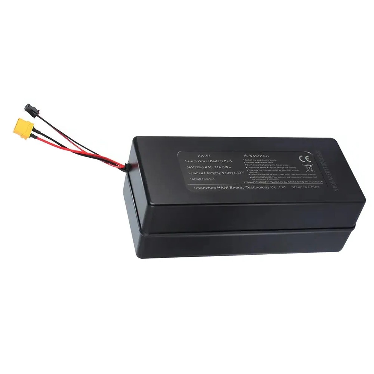 E-Bike Battery 36V 6Ah Rechargeable Lithium Battery with T-Plug XT60 Connectors