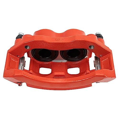 Front Brake Caliper Set Painted Red Brackets Compatible with 2002-2005 Dodge