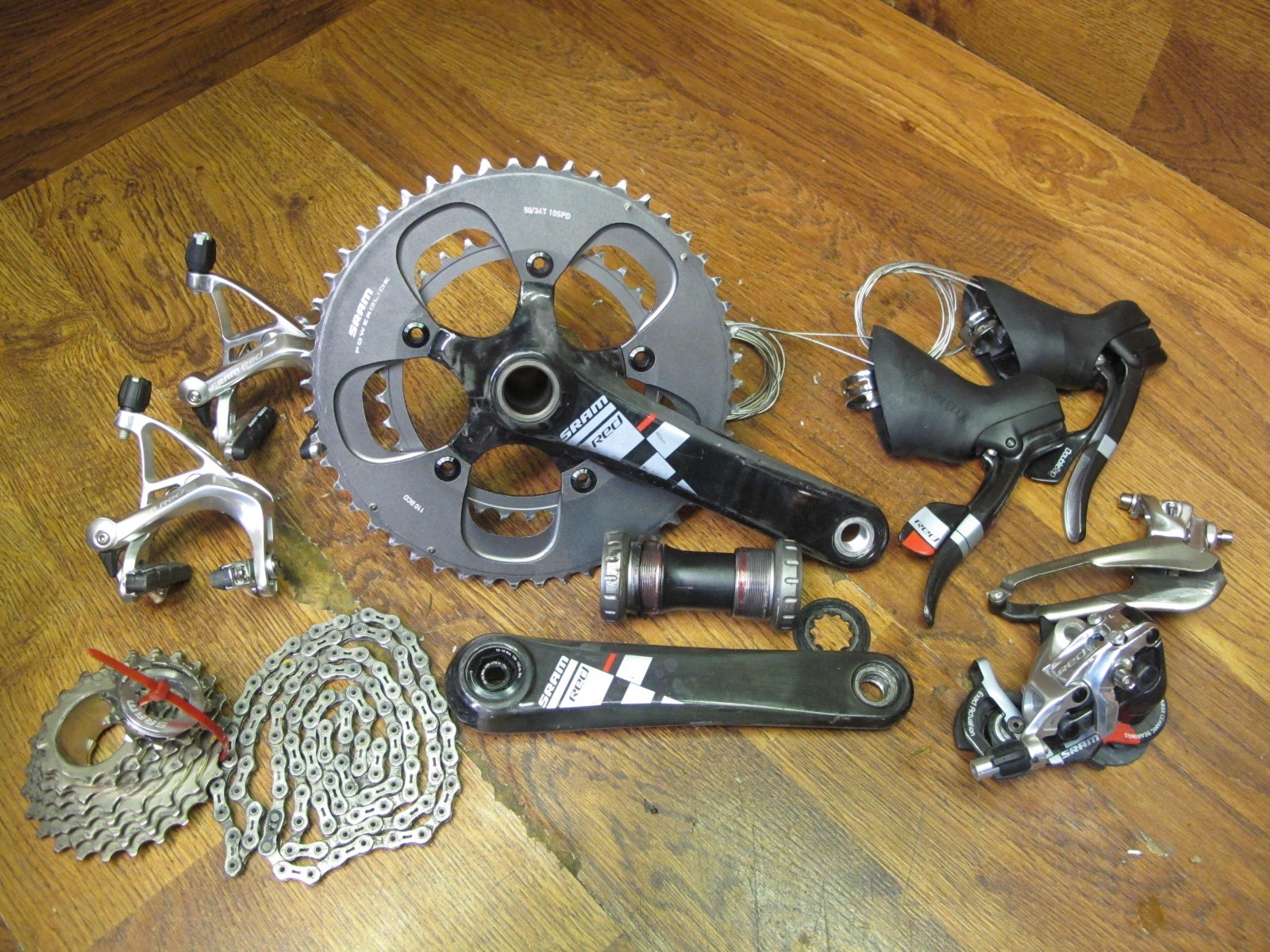 SRAM RED 172.5L 50/34T GXP 2 x 10 SPEED DOUBLE CARBON GROUP BUILD KIT GRUPPO