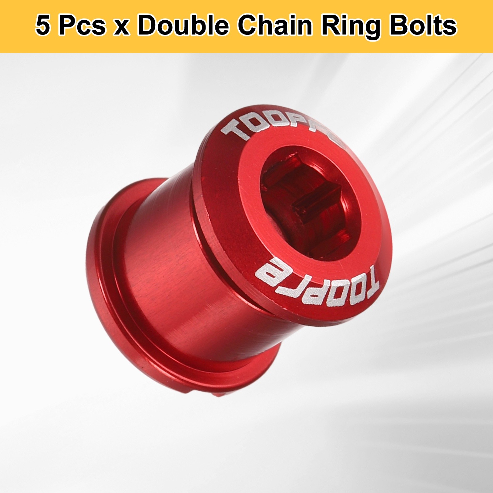5pcs Double Chain Ring Bolts M8 Aluminum Alloy Bike Chainwheel Screws Red