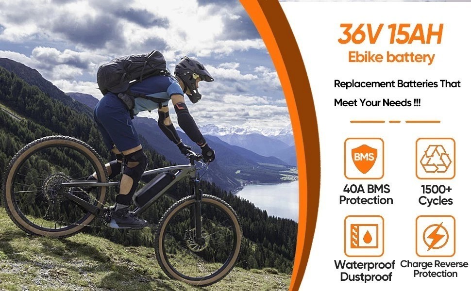 36V Ebike Battery 10Ah/15Ah/20Ah Electric Bicycle Lithium Battery ≤1200W Motors