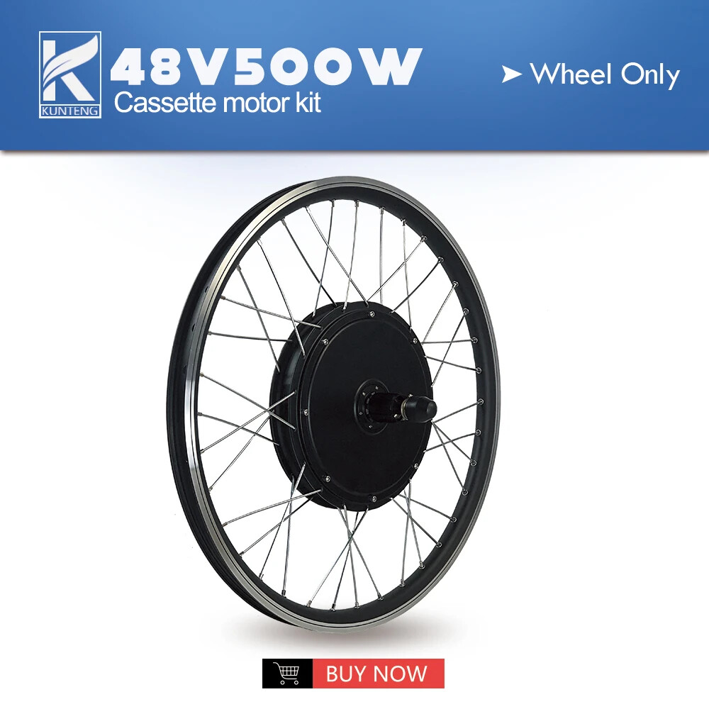 36V 48V 500W MTB Ebike Conversion Kit Rear Cassette Brushless Gearless Hub Motor