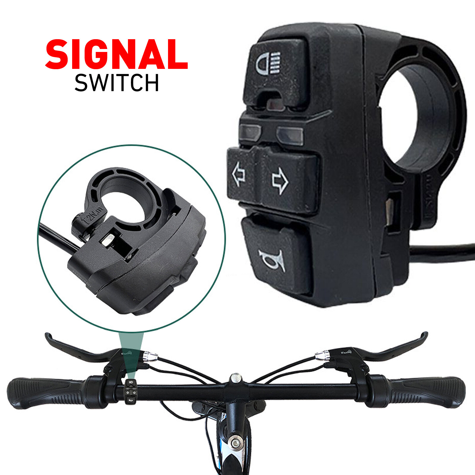 E-Bike Turn Headlight Horn Control Switch For Scooter Electric Bike Motorcycle
