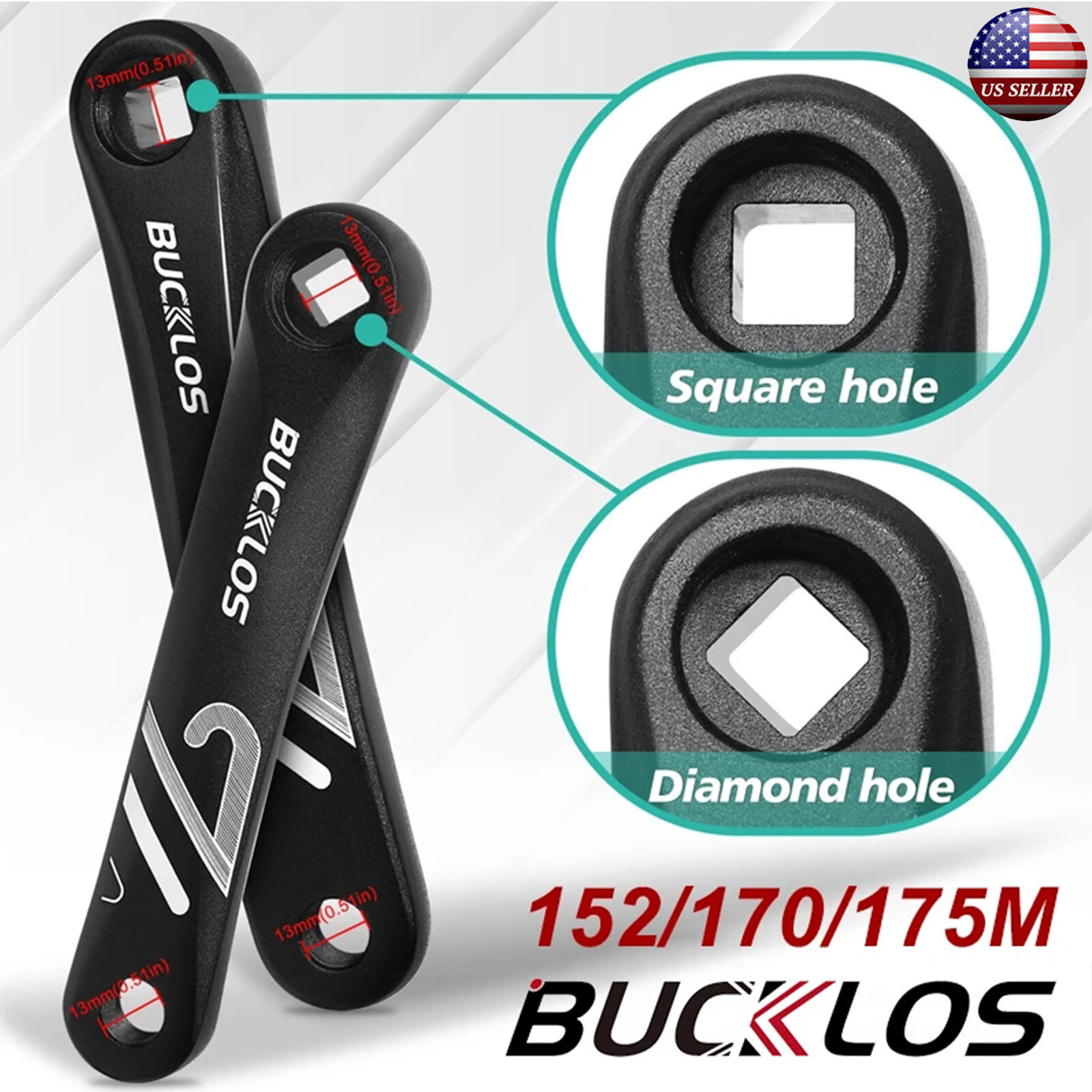 Mountain Bike Left Crank Arm 152/170/175mm Hollow Crank Square/Diamond/Spline