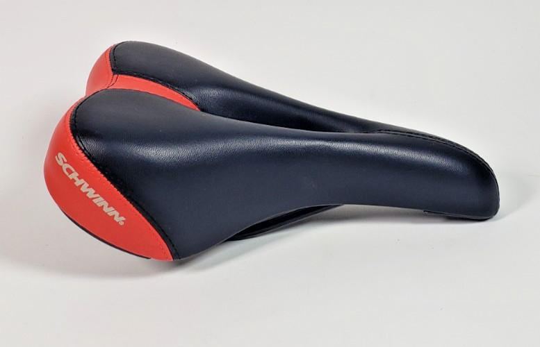 Schwinn Bicycle Seat 10″ x 6” Red & Black Split Seat Center Hole Bicycle Saddle