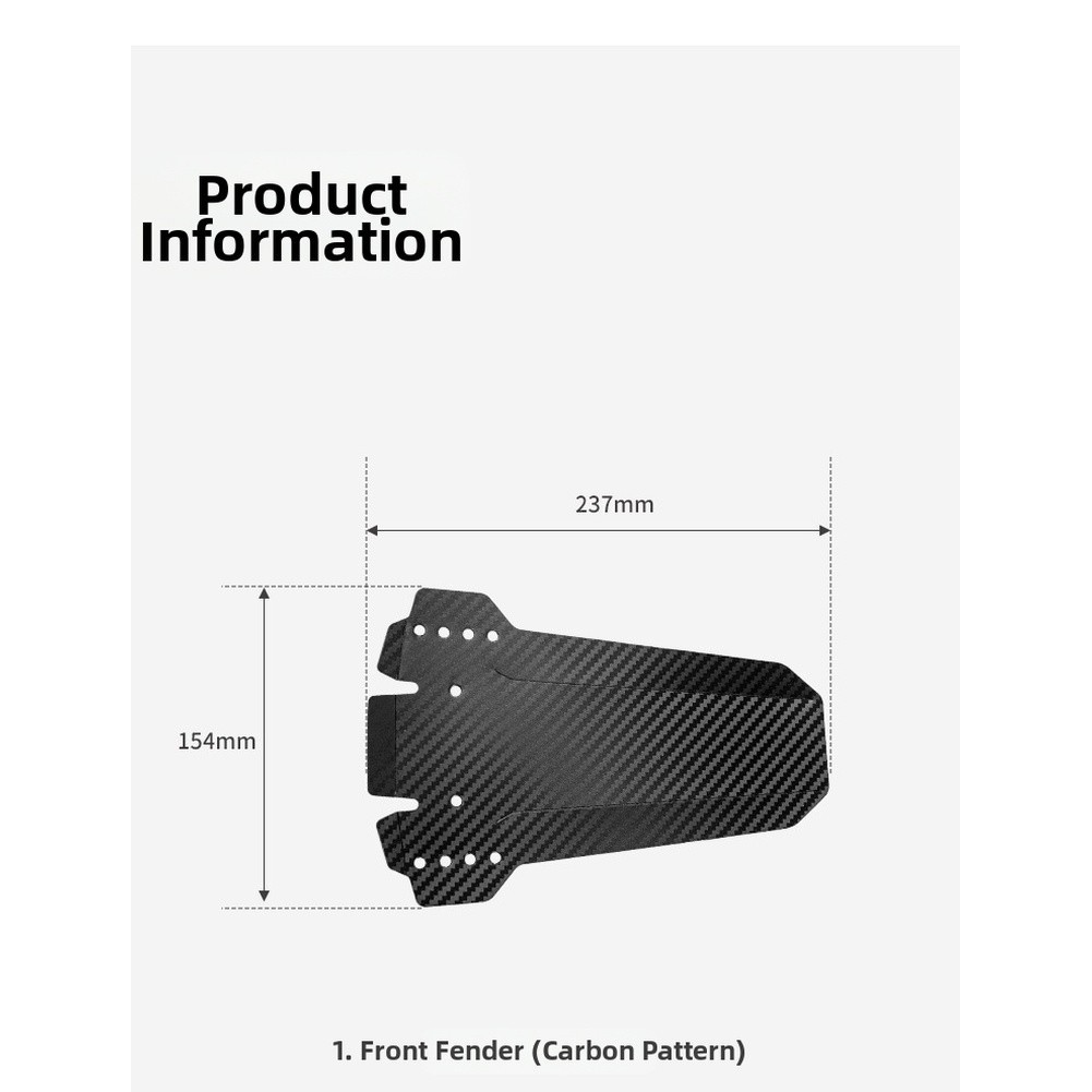 Foldable Mudguard for Mountain Bike Front and Rear with Secure Strap Attachment