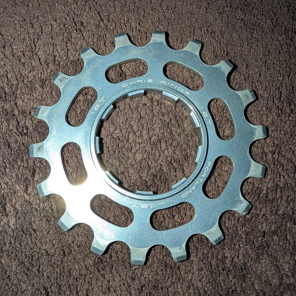 Chris King 18T Aluminum Single Speed Cog for Shimano Splined Freehub